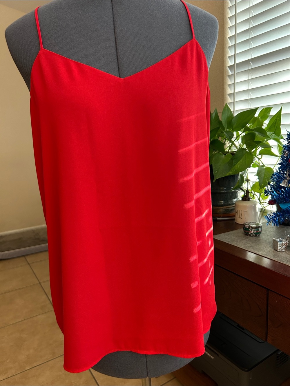 Express Red/Black Reversible Spaghetti Strap Tank Top